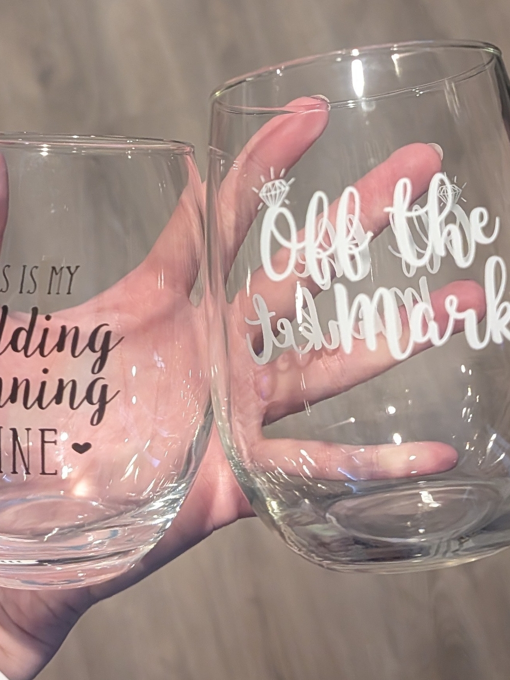 Bridal Stemless Wine Glasses